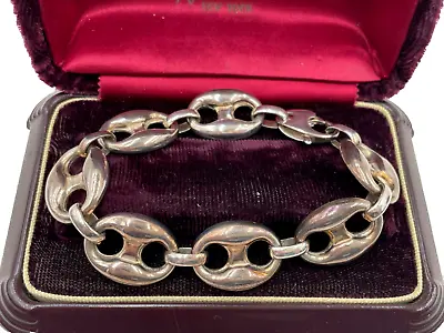 Old Vintage Gucci Chain Link Sterling Silver Gorgeous Retro Bracelet Hallmarked • $175
