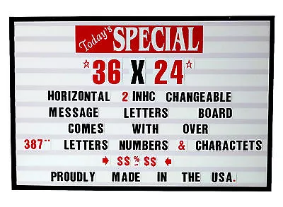 2 Inch Changeable Message Letters Marquee Sign - Window Menu Price Board 36 X24  • $129.99
