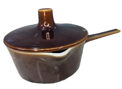 Villeroy Boch Crockery Small Pot Lid Warmer Brown Glaze Luxembourg VTG 50s • $17.68