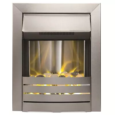 Adam Helios Steel Brushed Inset Electric Fire Heater Heating Real Flame Effect • £129.50