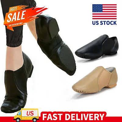 Linodes PU Leather Jazz Shoe Slip-on For Women And Men's Dance Shoes Slip On • $18.99