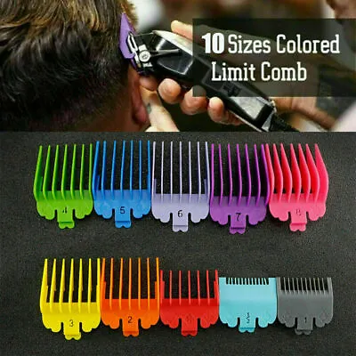 10Pcs Hair Clipper Limit Comb Guide Trimmer Guards Attachment Barber For Wahl AU • $12.98