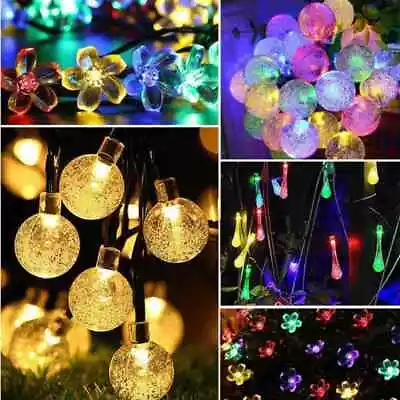 £8.99 • Buy SOLAR POWERED String Lights LED Retro Bulb Garden Outdoor Fairy Ball Hangin Lamp