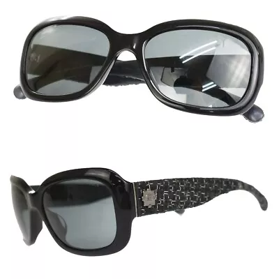 CHANEL CC Logo Tweed Sunglasses Eye Wear Plastic Black 5240-A Italy 05YA945 • $89.60