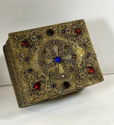 ￼Vintage Jeweled Dresser Jewelry  Casket Box • $145