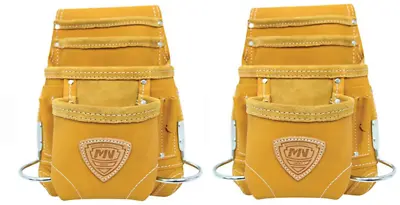 Mcguire Nicholas 689MB Carpenter Electrician Tool Pouch 2bags Full Grain LEATHER • $63.99