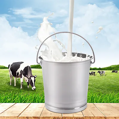 8L/ 14L Stainless Steel Milk Bucket With Lid Milk Can Wine Pail Storage Bucket  • $39