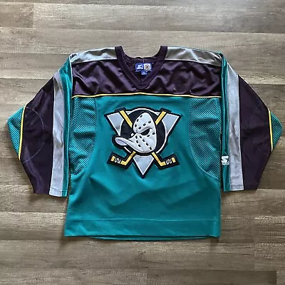 Vintage 90s Starter NHL Anaheim Mighty Ducks Hockey Jersey Mens Size Medium • $69.99