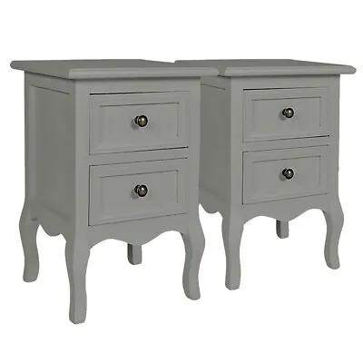 £69.95 • Buy AVC Designs Grey Bedroom Bedside Table Unit Cabinet Nightstand Pair Inc Warranty