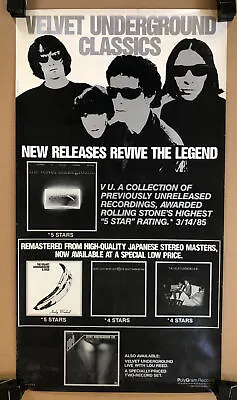 £144.15 • Buy Velvet Underground Classics Original Vintage Poster Music Memorabilia Promo 1985