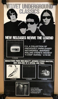 £144.15 • Buy Velvet Underground Classics Original Vintage Poster Music Memorabilia Promo 1985
