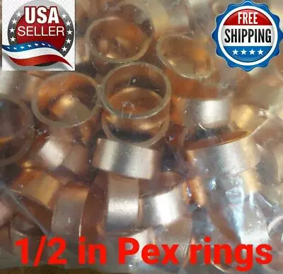 (100) 1/2  PEX Copper Crimp Rings By Tiger Tough Lead Free Copper • $18.99