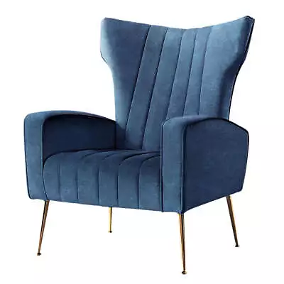 Artiss Armchair Lounge Accent Chairs Armchairs Chair Velvet Sofa Navy Blue Seat • $249