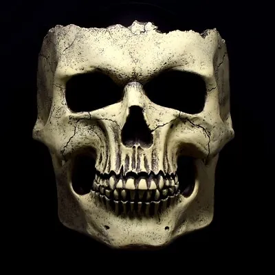 SKULL FACE MASK (Jaw Move) Halloween Cosplay Resin Horror Movie Prop Evil Zombie • $63