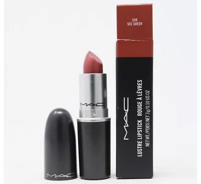 MAC Lustre Lipstick - 520 See Sheer - New In Box Authentic Free Ship/ Full Size • $14.99