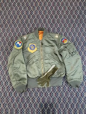 Vintage USAF G Military AirliftCommand Patch Pilot Flying Jacket MA-1 1968 • $499.99