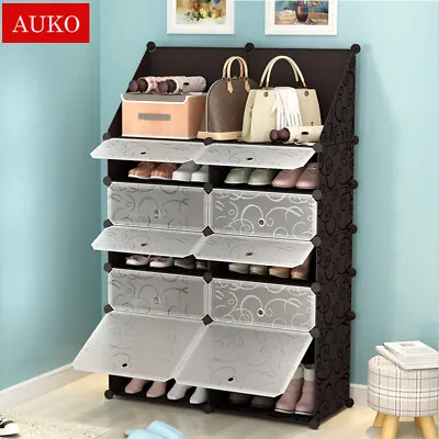 $43.99 • Buy 5 Colors Cube DIY Shoe Cabinet Rack Storage Portable Stackable Organiser Stand