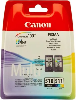 £35.87 • Buy Genuine Canon PG-510 CL-511 Multipack Ink Cartridges, Pixma IP2700 IP2702 MP230