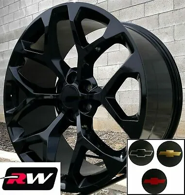 $1199 • Buy (4) 22 Inch Chevy Silverado 1500 Replica Snowflake Wheels Gloss Black Rims 