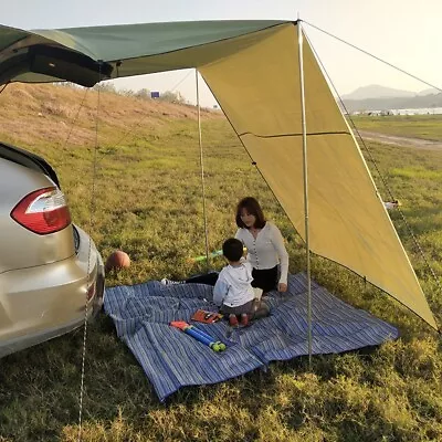 Blue Car Side Awning Portable Rooftop Tent For Camping Waterproof & Sturdy • $71.32