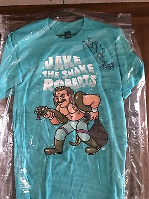 $150 • Buy WWE Jake The Snake Roberts Signed WWE Authentic T-Shirt With COA + Photo Proof