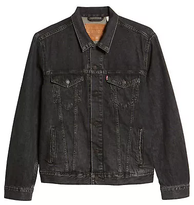 Levi's Men's Button Front Cotton Denim Trucker Jean Jacket Black 0405 • $74.85