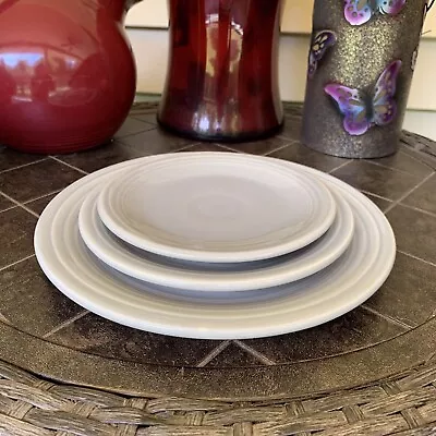 Original Vintage Homer Laughlin / Fiestaware 3 Piece Plate Setting Gray • $42