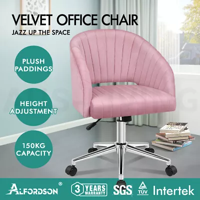 ALFORDSON Velvet Office Chair Swivel Armchair Computer Desk Work Adult Kids • $154.85