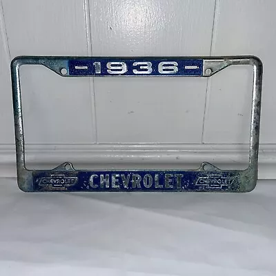 Vtg Auto License Frame 1936 Chevrolet Chrome License Plate Frame Vtg Car Bracket • $15