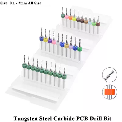 0.1 - 3mm PCB CNC Micro Drill Bits Set Tungsten Steel Carbide Twist Bit Milling • $2.59