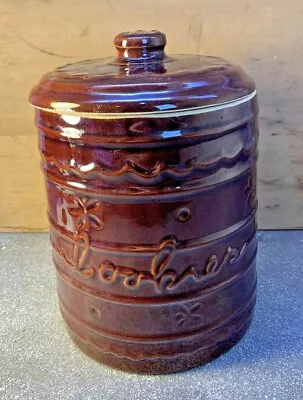 Vintage Marcrest Stoneware Cookie Jar Daisy Dot Pattern USA Brown • $24.99