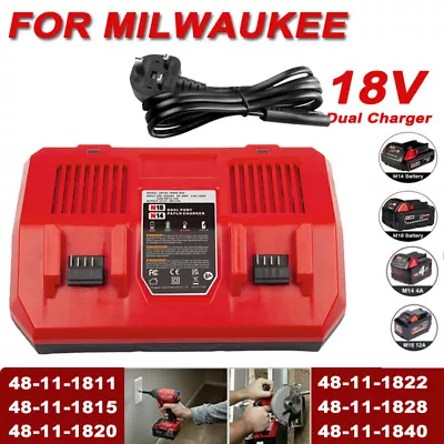 18V Rapid Charger Fit For Milwaukee M18 48-11-1860 48-11-1820 Li-ion Battery • £27.59