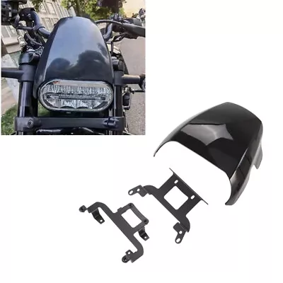 Motorcycle Gloss Black ABS Headlight Fairing Headlamp Cowl Cover For Harley  • $35.99