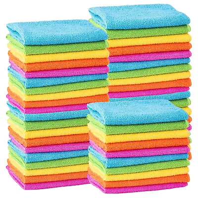 Microfibre Cleaning Cloths Dusters Car Bathroom Polish Towels 1/10/20/30/40/50 • £18.69