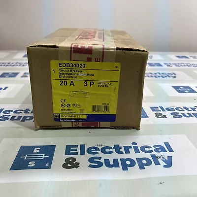 EDB34020 3 POLE 20A 480V CIRCUIT BREAKER Square D NEW IN SEALED BOX • $270