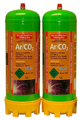 Argon/Co2 2x 220ltr Gas Bottle For MIG Welding Disposable Cylinder  • £57.96