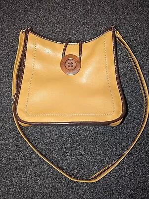Ladies Mustard Button Detail Shoulder Bag • £8