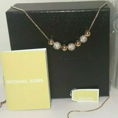 Michael Kors Ladies  Rose Gold Plated Brilliance Necklace MKJ5524791 BNIB • £99.99