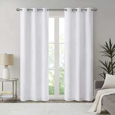 Madison Park Galen Basketweave Room Darkening Curtain Panel Pair 40x8 2-PK 40x84 • $39.99