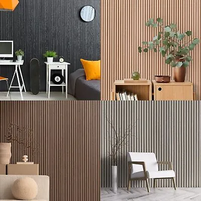 Slat Wall Panels Wood Veneer Acoustic Decorative 600mm X 2400mm Natural Luxury • £4.94