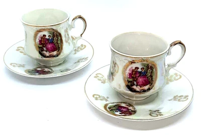 $25.95 • Buy 50% Discount Vintage Krone Porzellan Espresso Cup Irridescent Gold Courting 4 0z