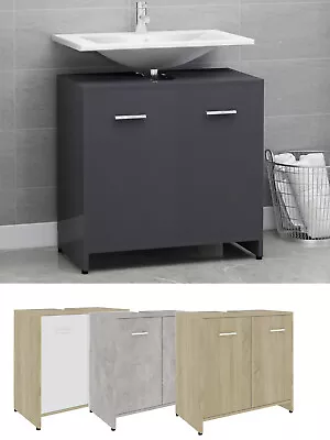 Under Sink Cabinet Bathroom Cabinet Storage Furniture 60x33x61 Cm Chipboard • £39.50