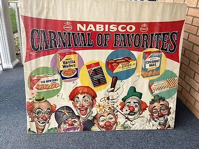 Vintage 1950s Nabisco Oreos Fig Newtons Clowns  Large Advertising Poster • $950