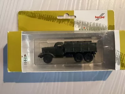 HERPA MINITANKS  ZIL 157 PRITSCHE OLIVGRÜN 1.87 Scale HO Gauge Nr743013 PREOWNED • £10.75