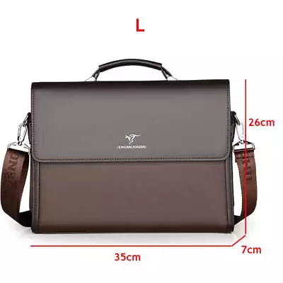 Leather Luxury Briefcases For Men Designer Work Business Tote Bolsas Black Handb • $64.98
