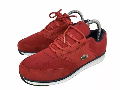 Wmns Ladies Lacoste Red Trainers Running Gym Shoes UK Size 5 EU38 Lace Up • £13.50