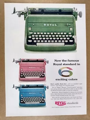 1955 Royal Standard Typewriter In Green Pink & Blue  Vintage Print Ad • $9.99