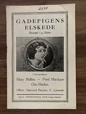 Port Of Dreams Mary Philbin Fred MacKaye Otis Harlan 1923 Danish Movie Program • $19.99