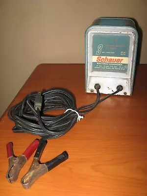 Vintage SCHAUER Battery Charger * Charges 12 Volt Batteries 3 AMP Model K 412 • $49.95