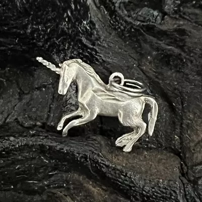 Vintage Sterling Silver Charm Unicorn Detailed Magical Whimsical Fairytale • $32.99